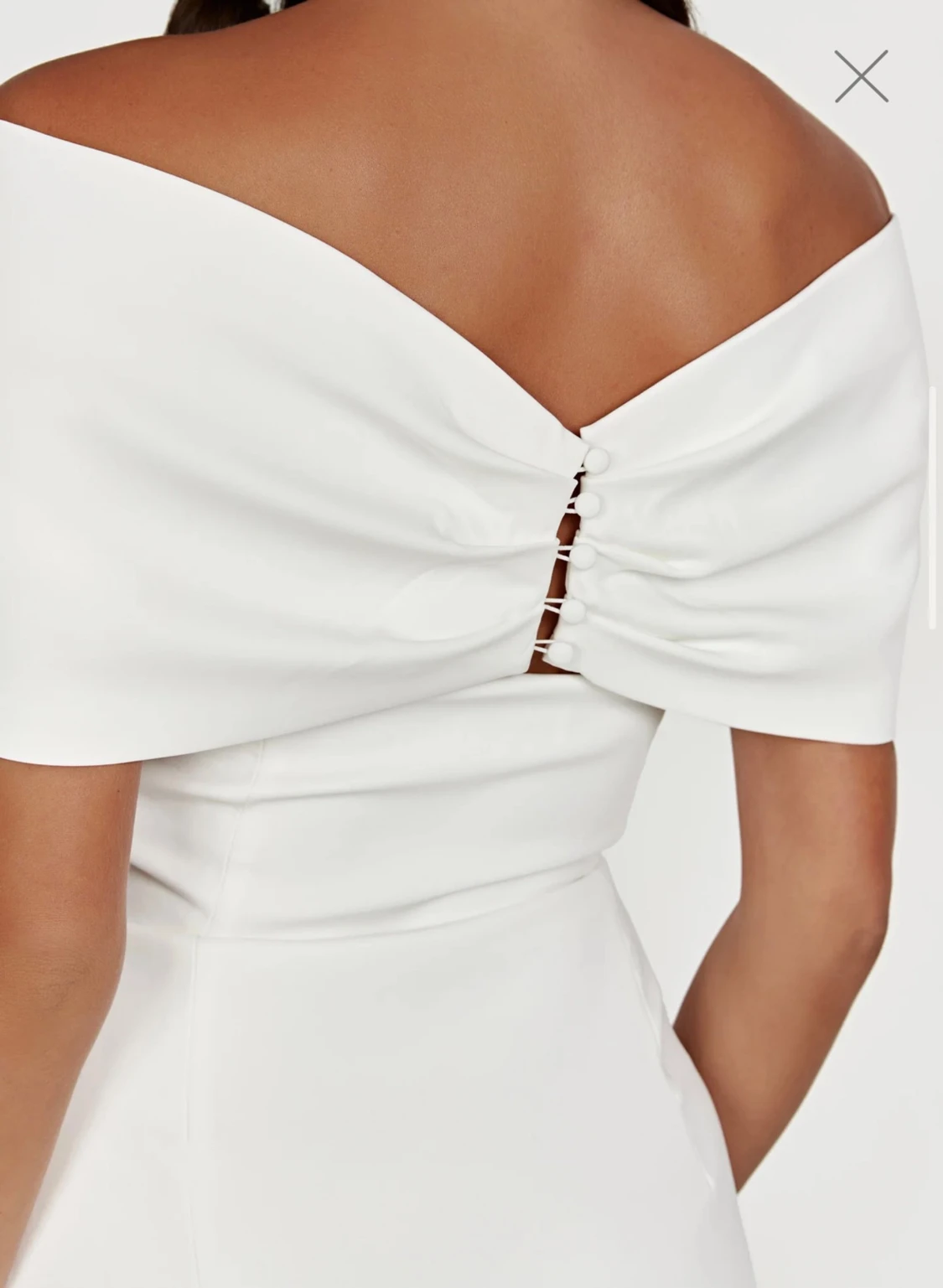 Vit miniklänning med rosett - 1