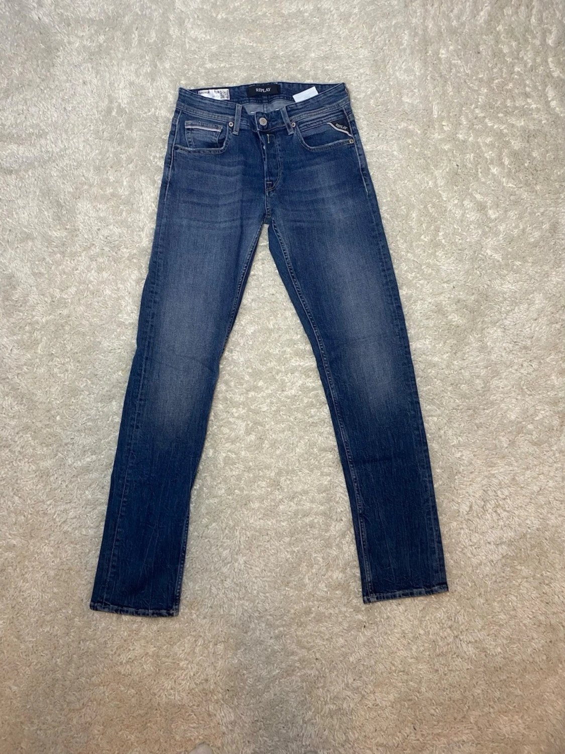 Mörkblå Replay Grover jeans - 1