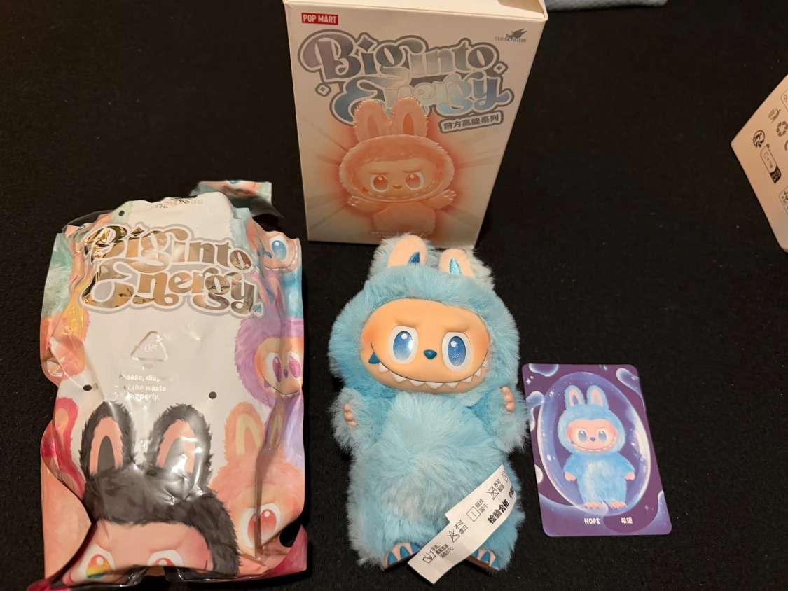 Labubu Big into energy - Hope - Blå från Pop mart Äkta