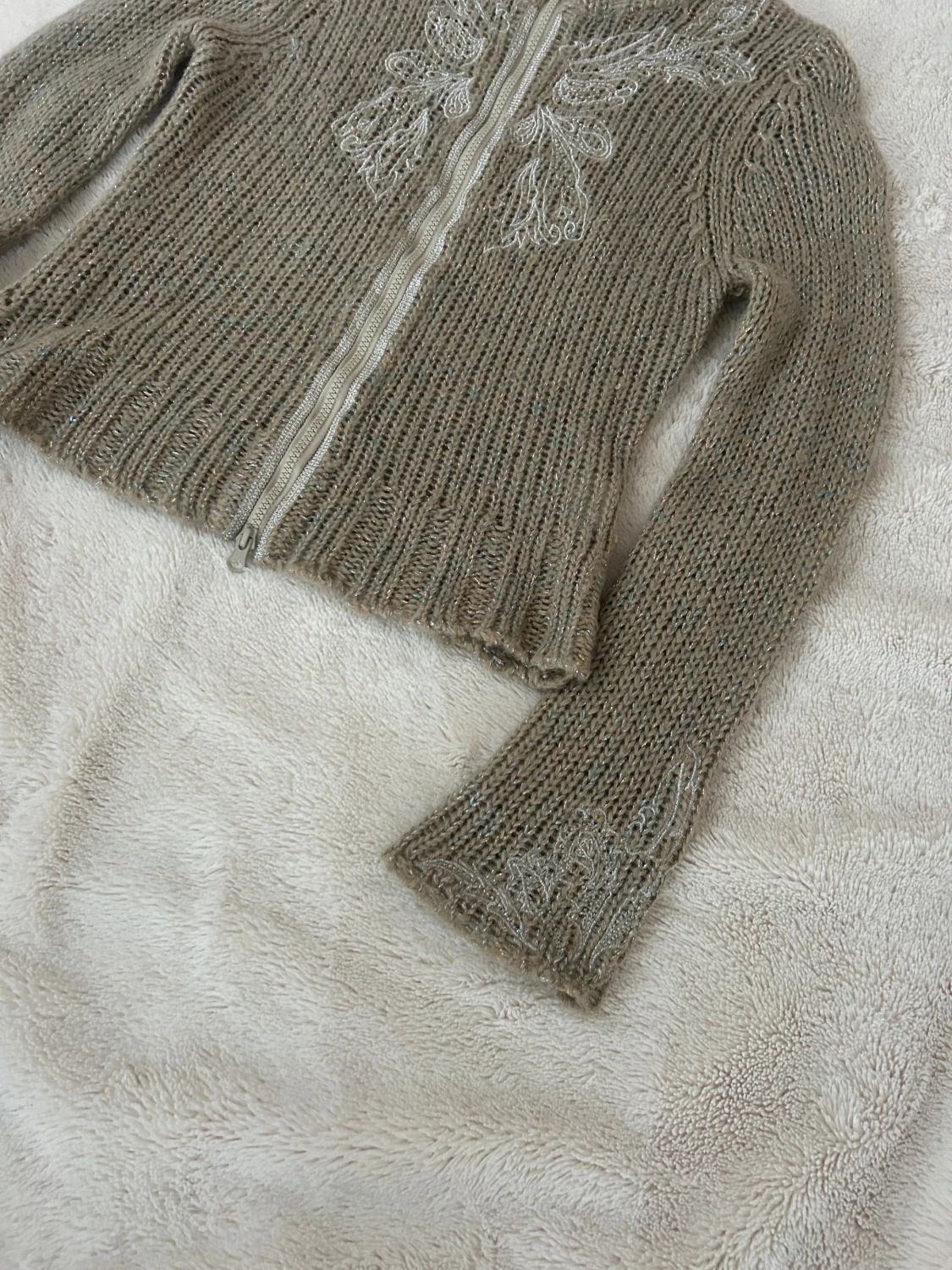 Stickad kofta i mohair-mix  - 2