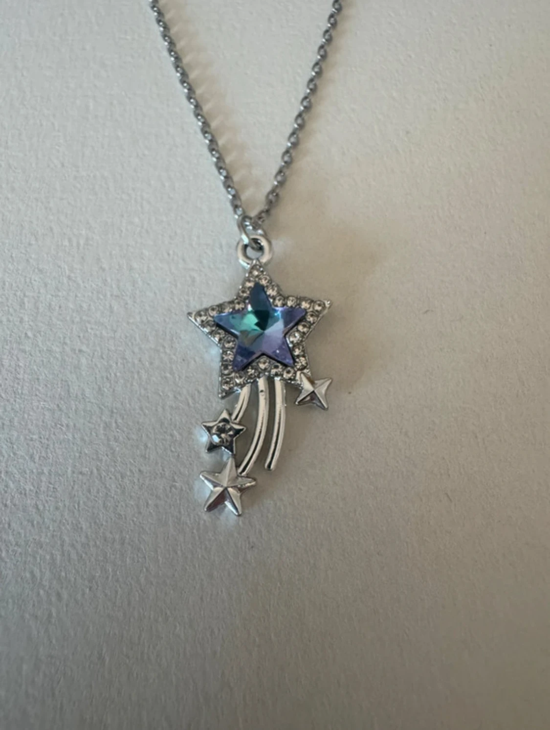 silverhalsband stjärnfall lila/blå