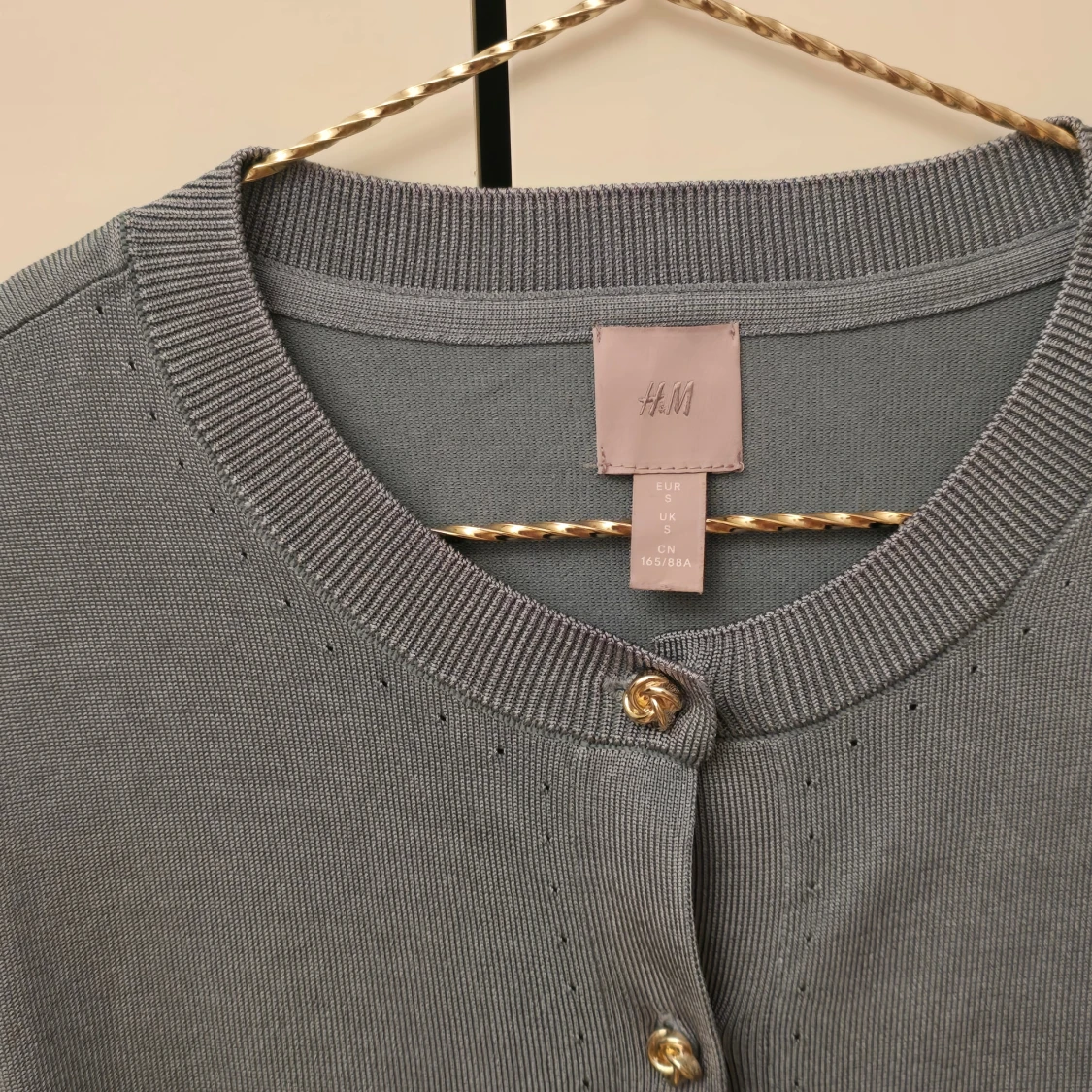 H&M stickad grön kofta - 2