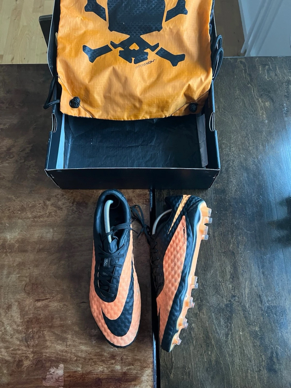 Nike Hypervenom fotbollsskor orange/svart - 1