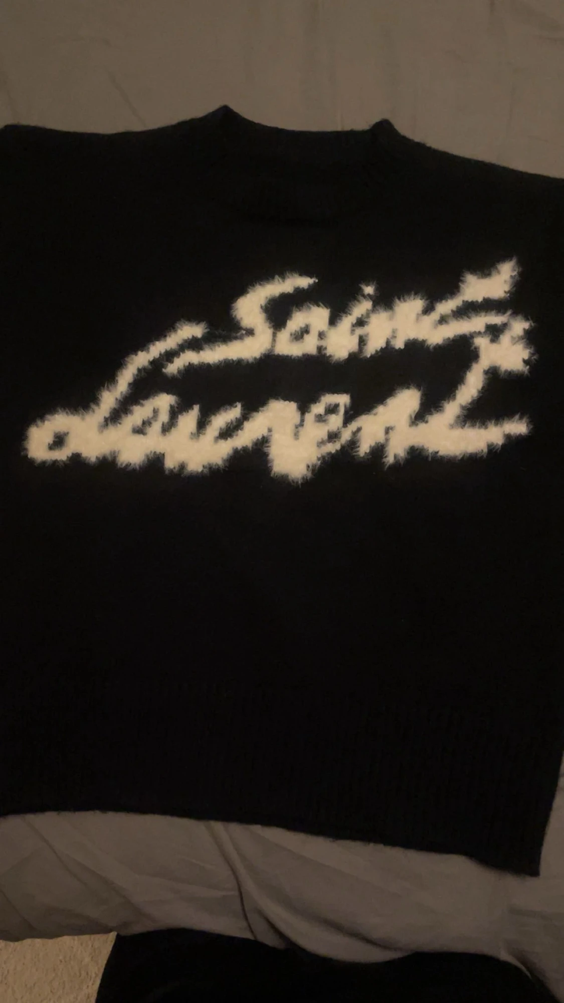 Svart stickad Saint Laurent tröja S - 1