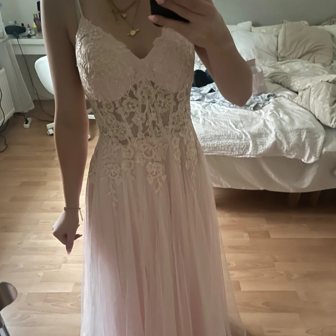 ljusrosa balklänning - 1