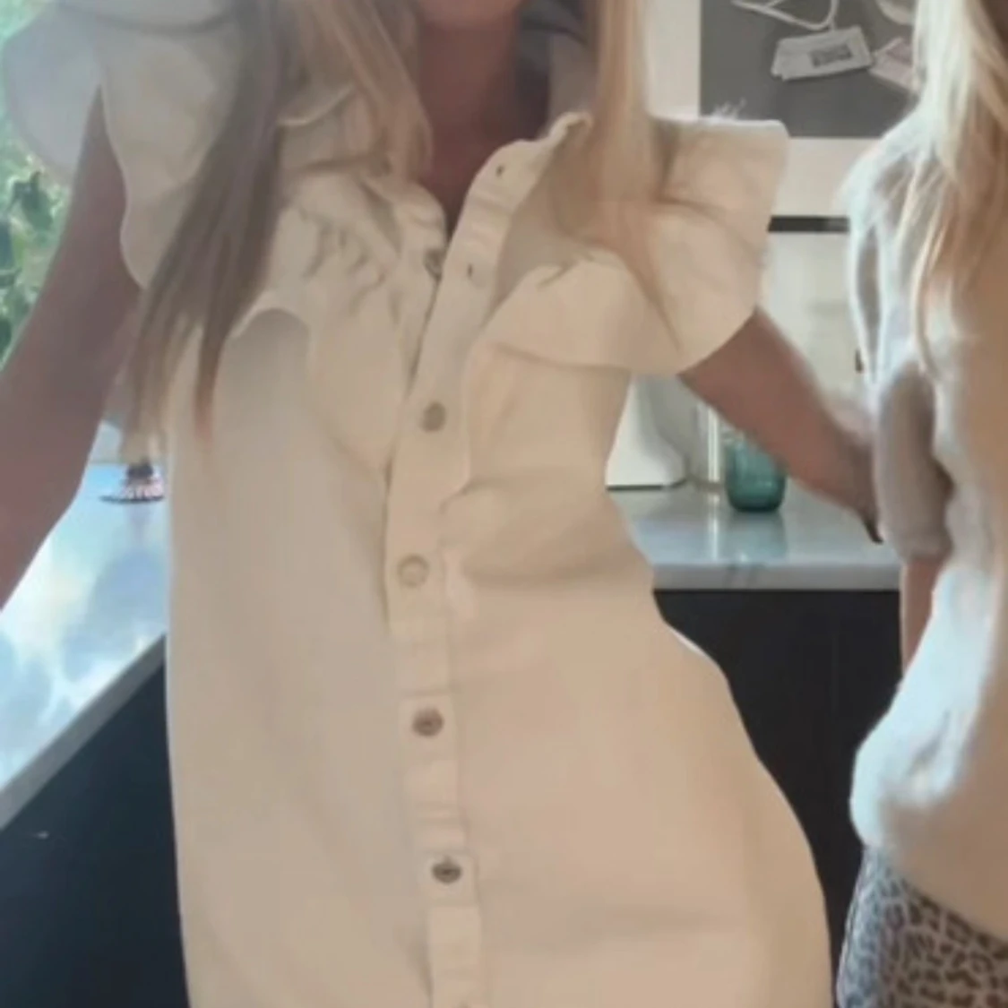 Vit jeans klänning Zara - 1