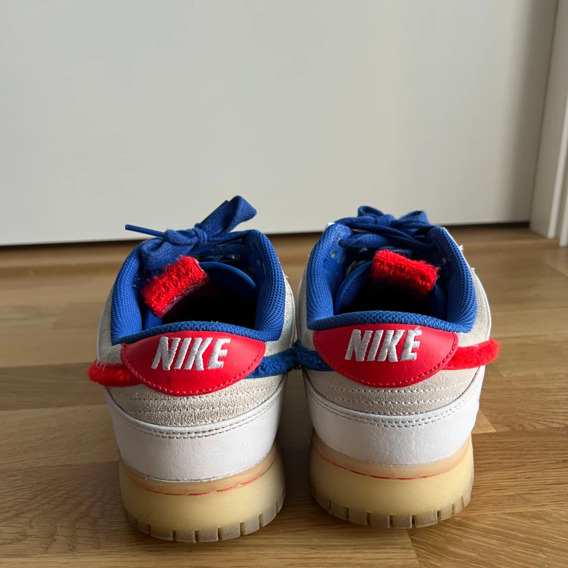 Nike Dunk Low vit/blå/röd - 2