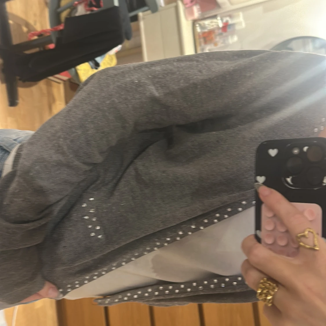 Grå kofta med pärldetaljer från H&M - 2