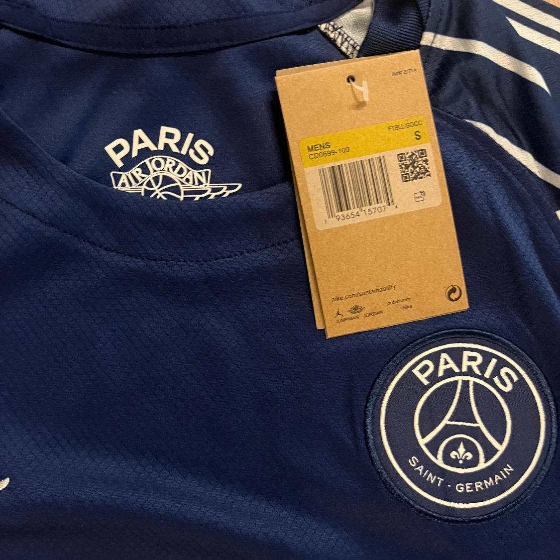 PSG x Jordan marinblå fotbollströja S - 2