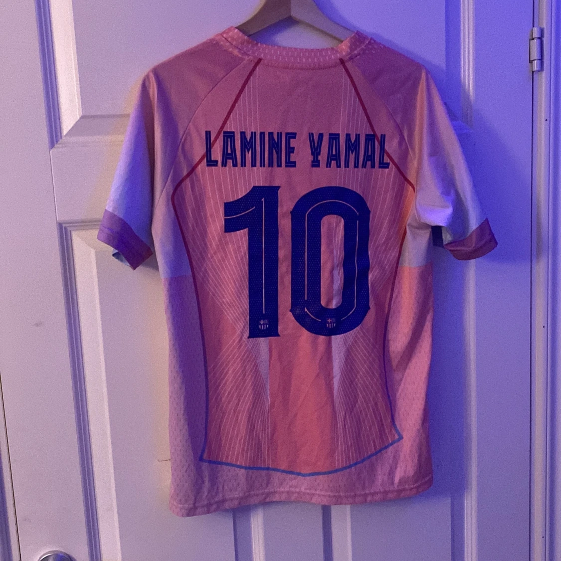 Barça Lamine Yamal #10 rosa Nike tröja - 1