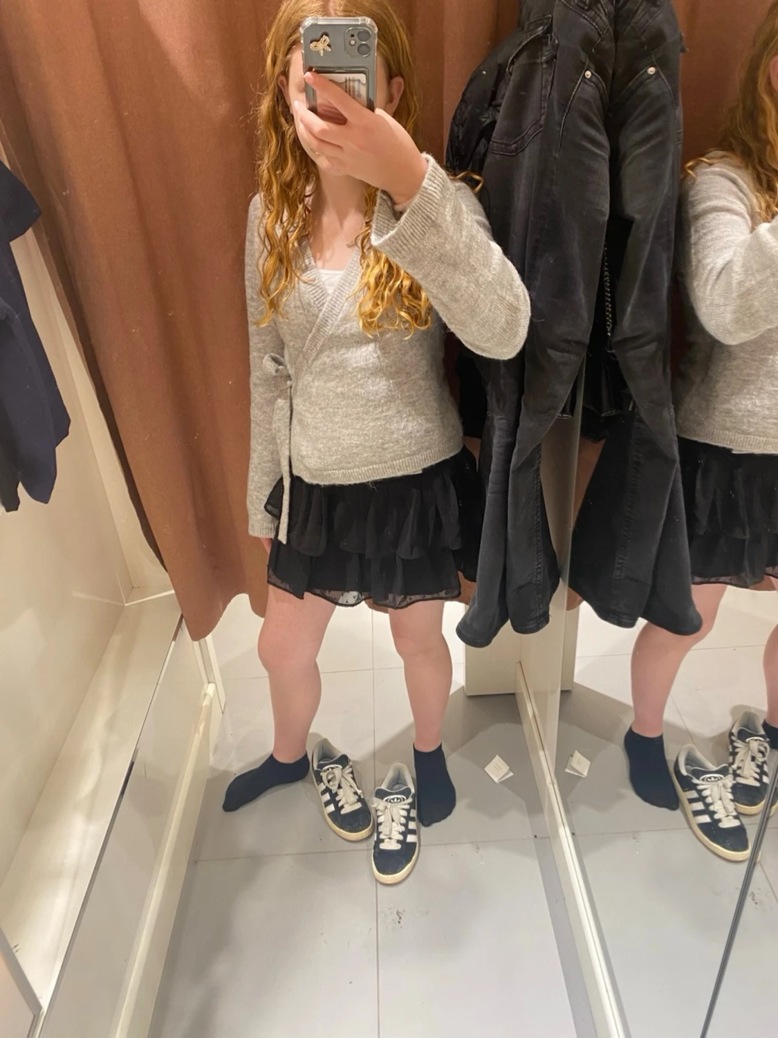 Grå omlottkofta från Gina Tricot - 1