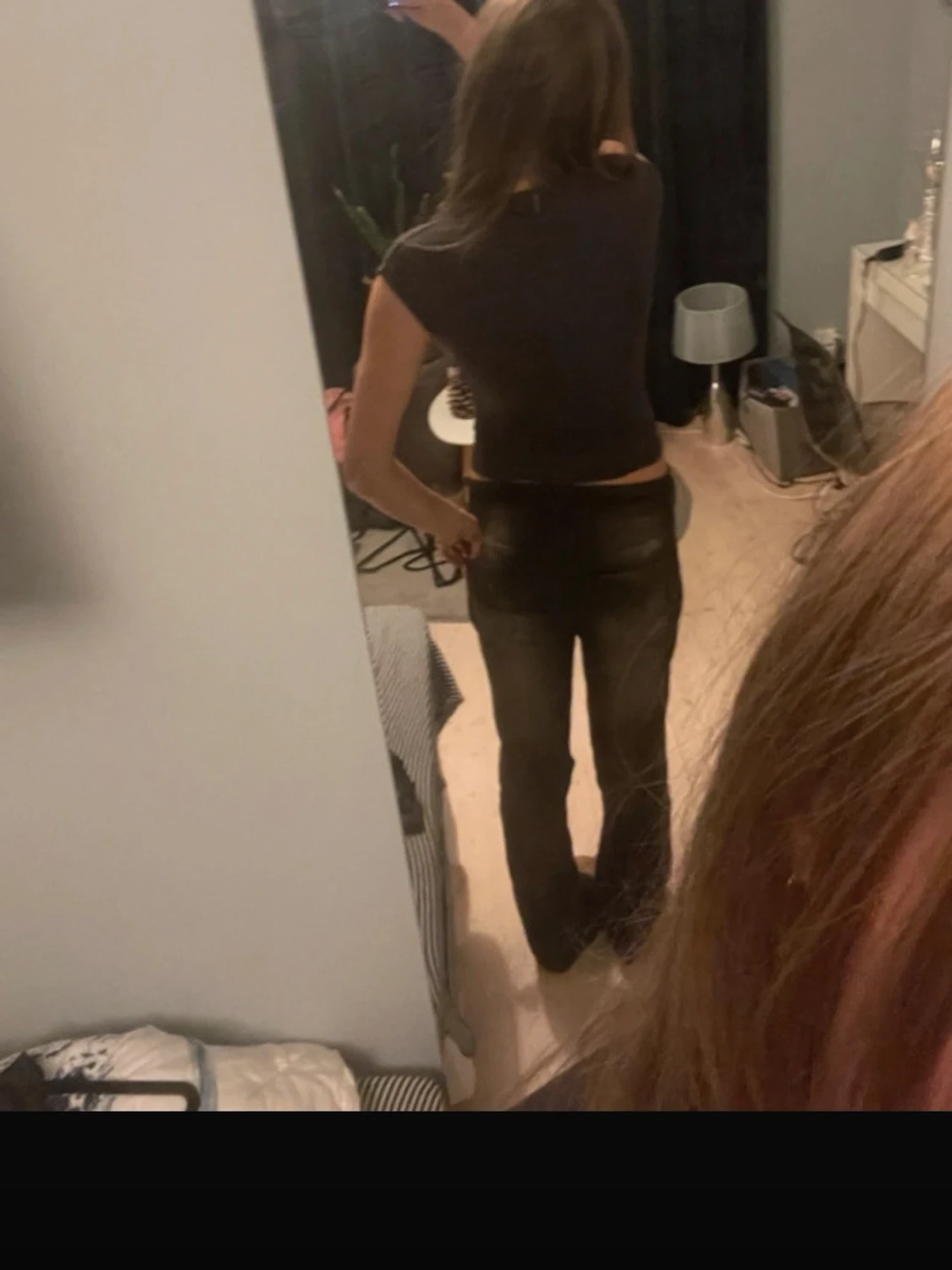 Mörkblå tight sleeve topp - 4