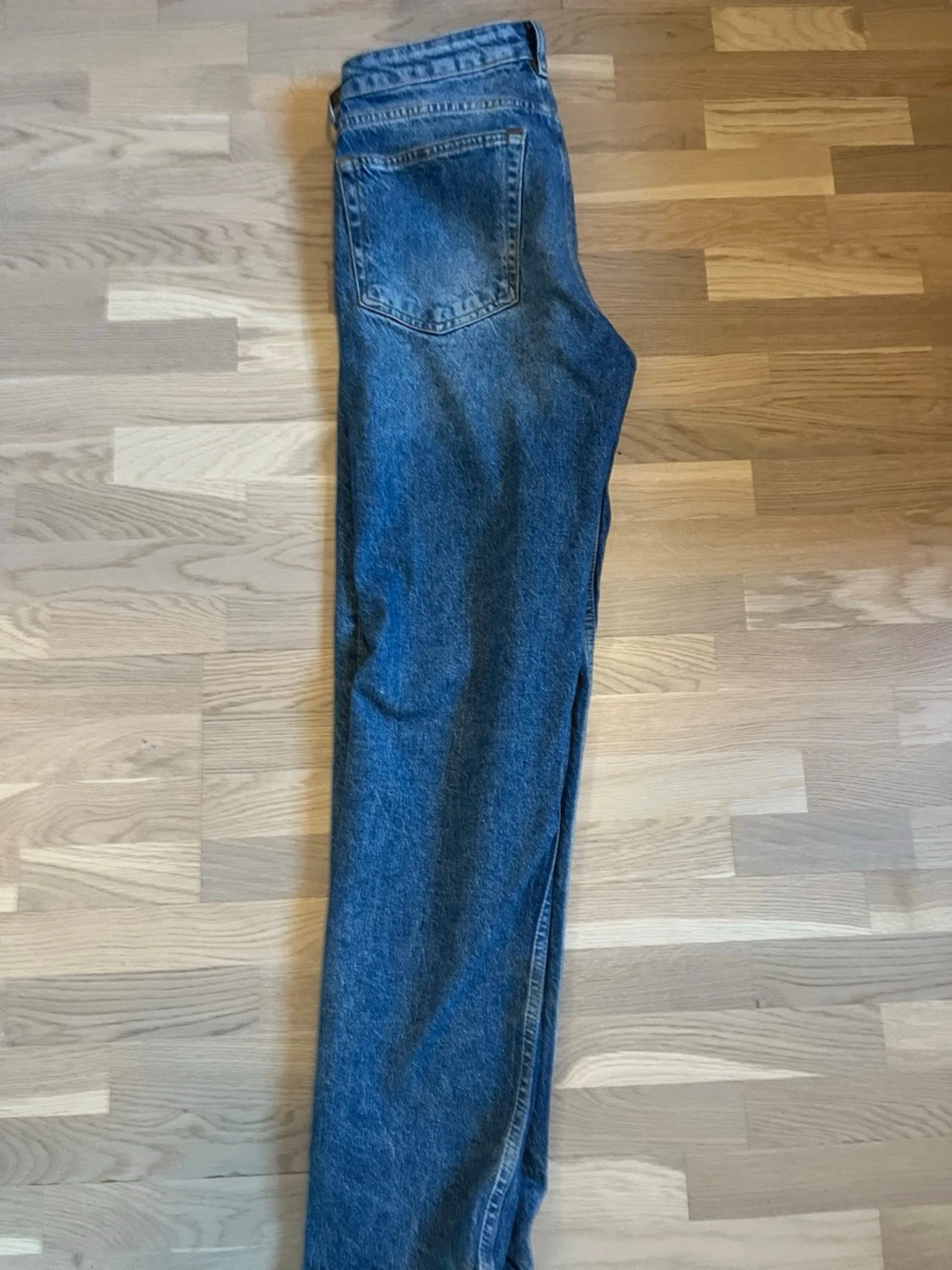 Blå mom jeans med hög midja - 1