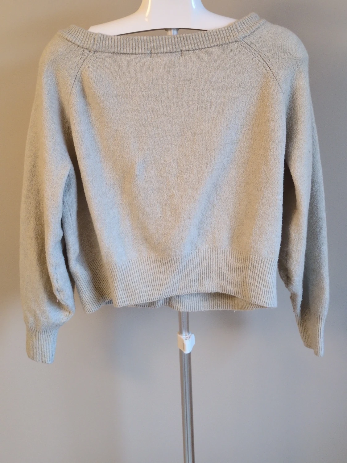 Beige croppad stickad tröja - 1