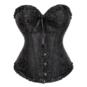 Svart korsett med snörning och mönster - Perfekt nu till halloween 🔥