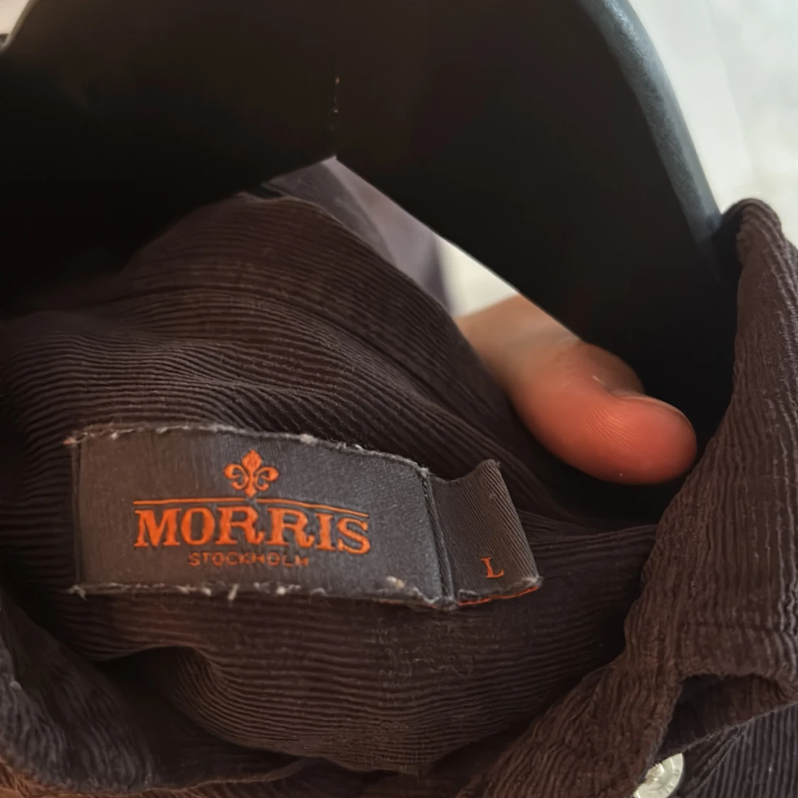 Mörkbrun manchesterskjorta Morris L - 2