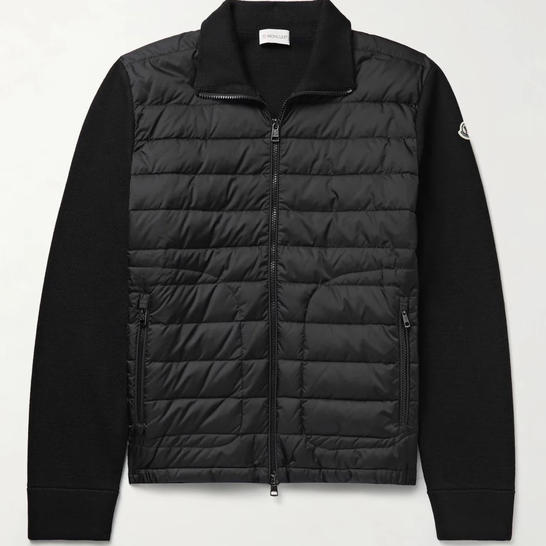Svart quiltad cardigan jacka Moncler - 1