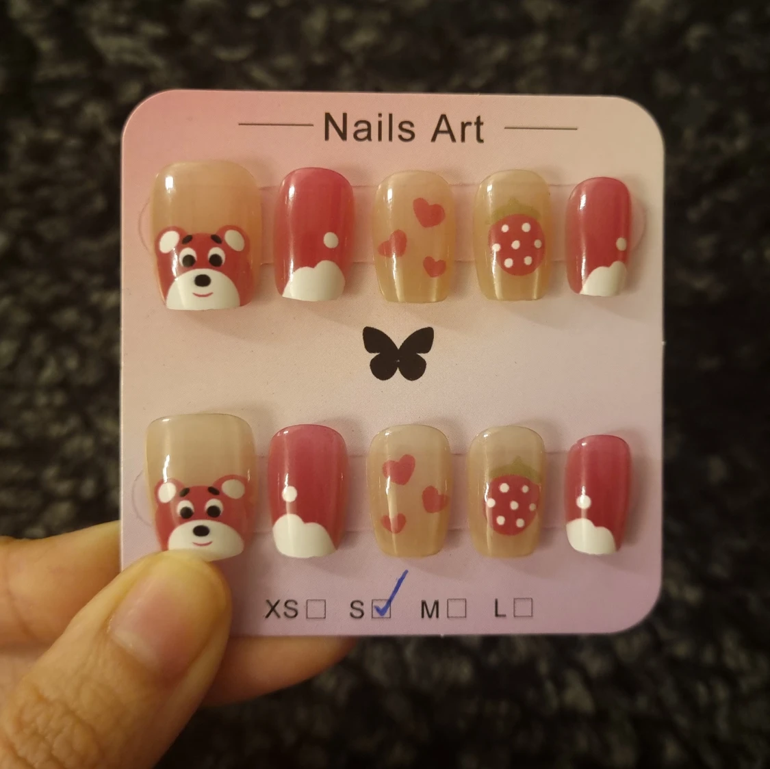 Handgjord press on naglar Strl S  - 2