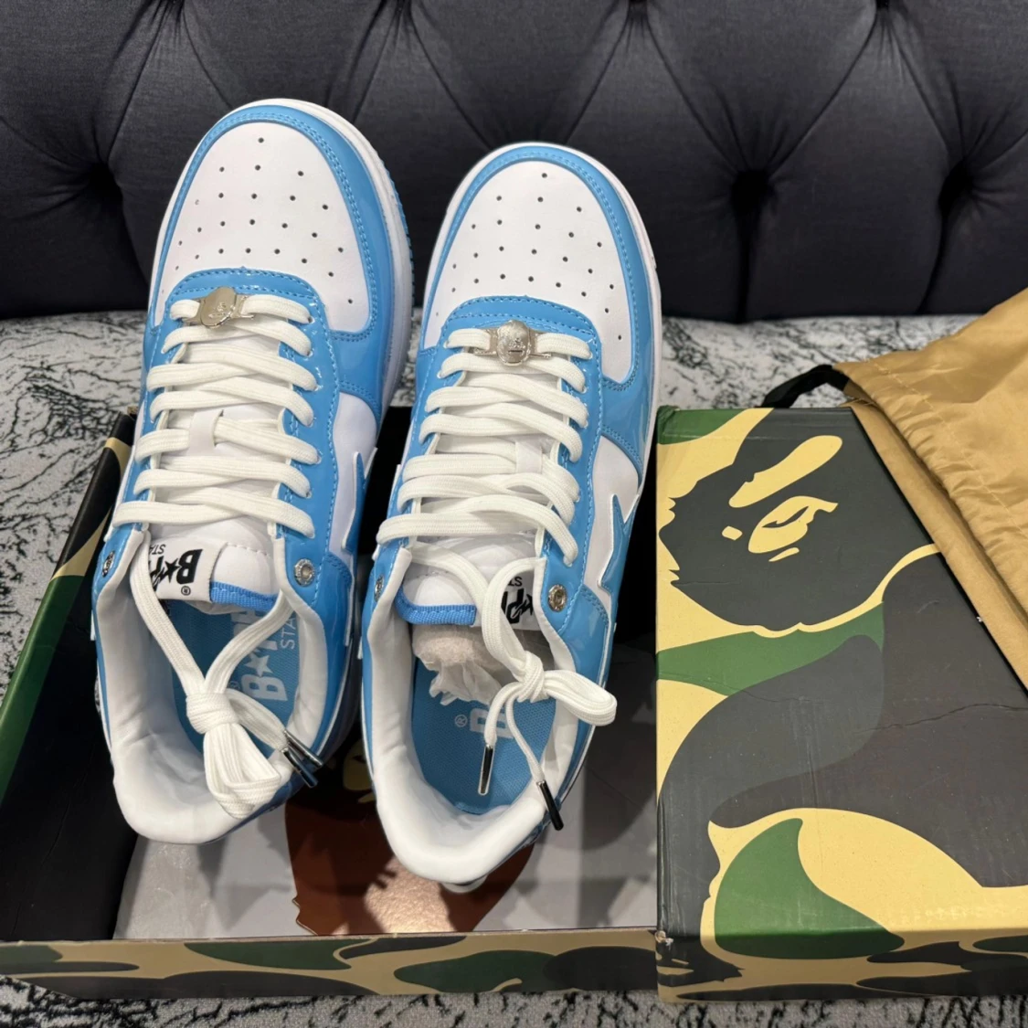 BAPE STA sneakers blå och vita - 90