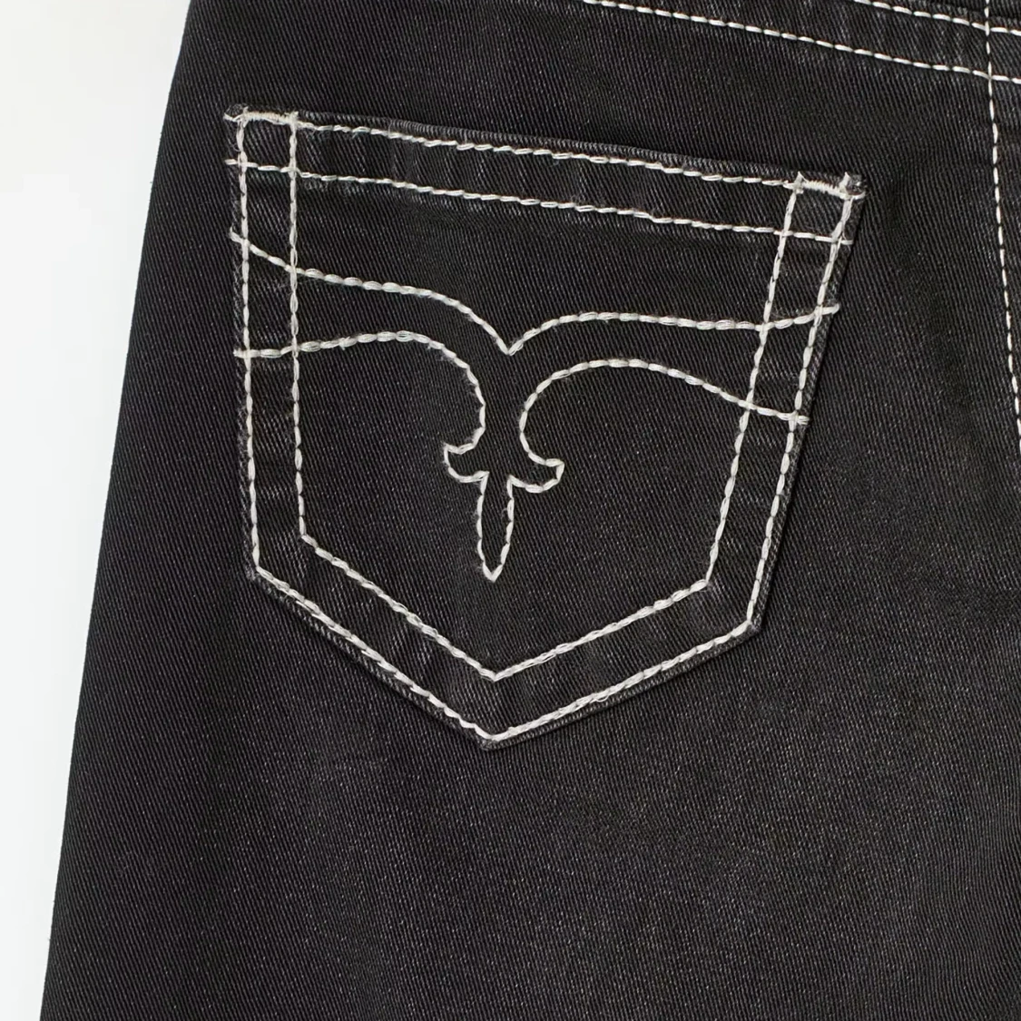 Svarta bootcut jeans med kontrastsömmar - 1