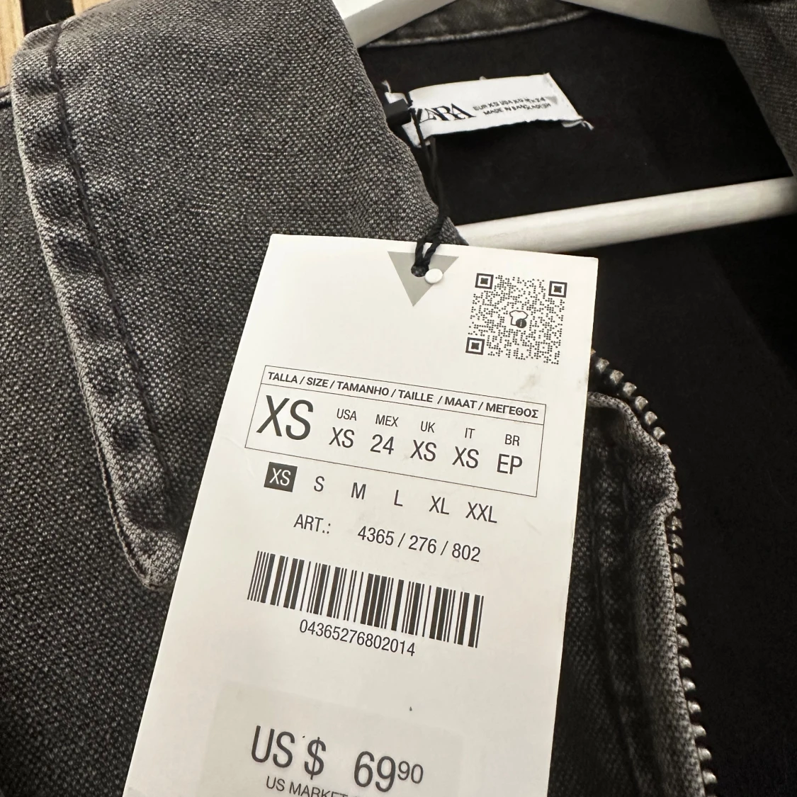 Grå jeansjacka från Zara XS - 2