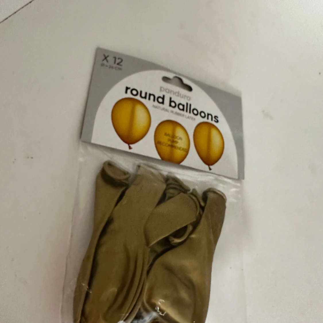 Panduro Round Balloons Gold 12-pack