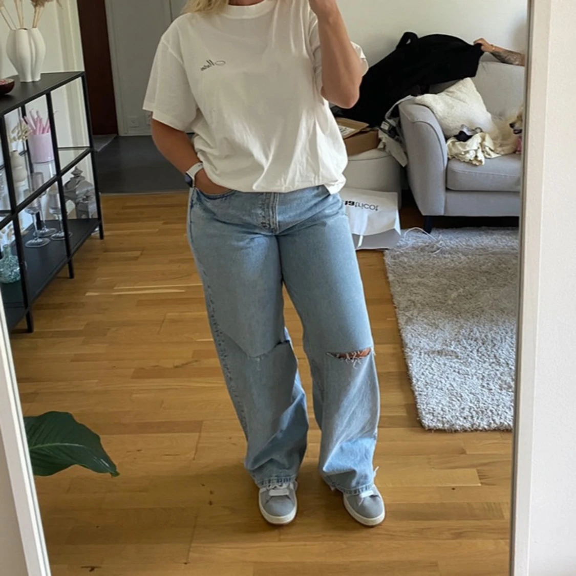 Ljusblå wide jeans från Lee - 1