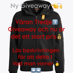 Parajumpers hoodie fleece ❗️Giv3away❗️ - Svart hoodie från Parajumpers med varm fleece på insidan ges bort helt Gratis 🆓 (authentic med äktighetsbevis) 3600kr nypris❗️ Storlek M-S. Reglerna för delta: 1. Likea denna annons & 2 andra inlägg i min profil✅ 2. Följ detta konto✅ Tävlingen slutar vid 200 Följare‼️dela vidare för att vi ska kunna dra en vinnare 🥇  Vi gör Giveawayen i Spin the wheel🎁 Om någon av följer eller ta bort sin like, så blir den diskad. I alla tävlingar🤦‍♂️❌ Lycka till nu🙌obs!! Kommer mer tävlingar snart🔜🙈