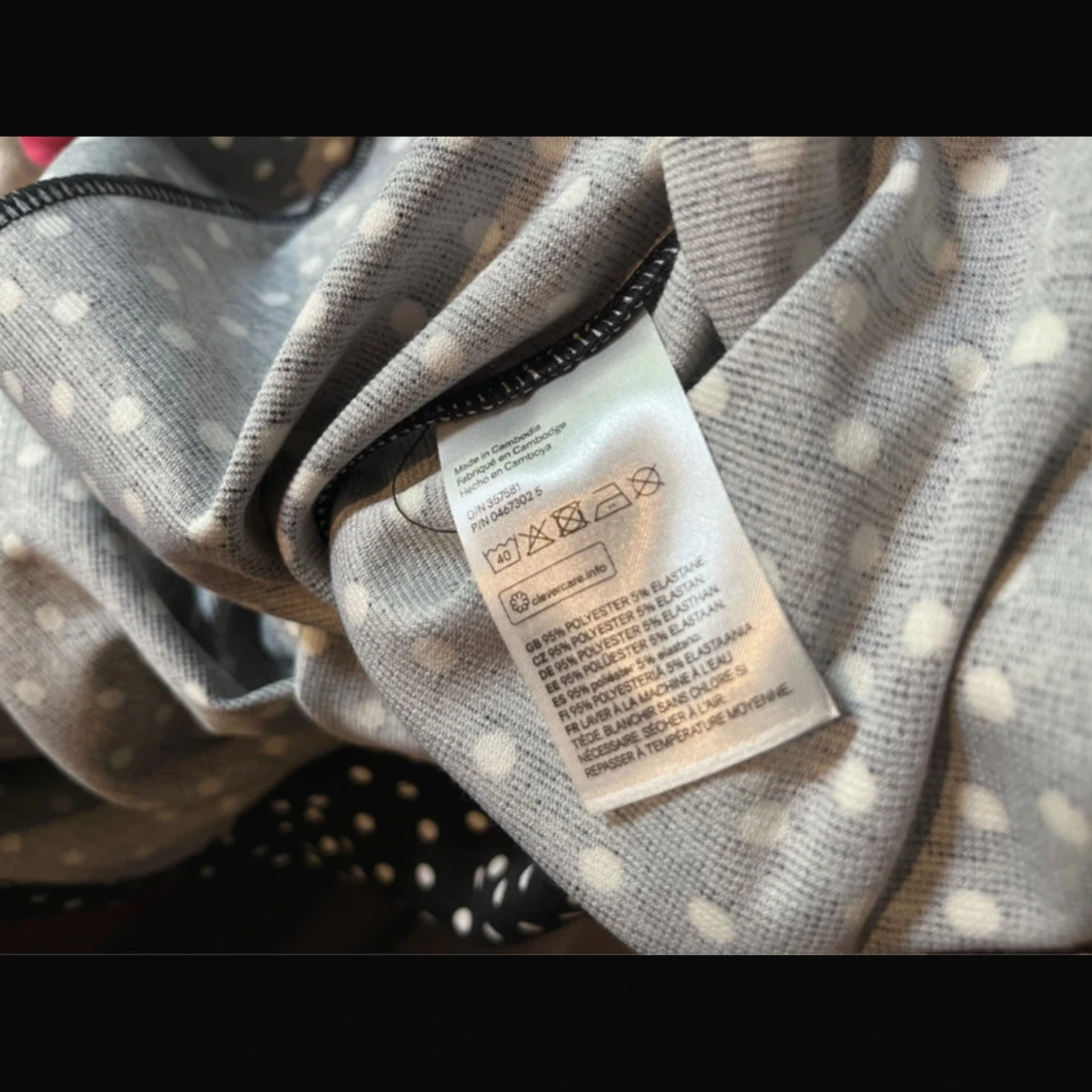 Svart prickig kort klänning - 3