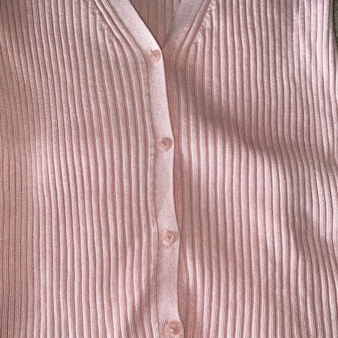 Rosa ribbad kofta från H&M - 90