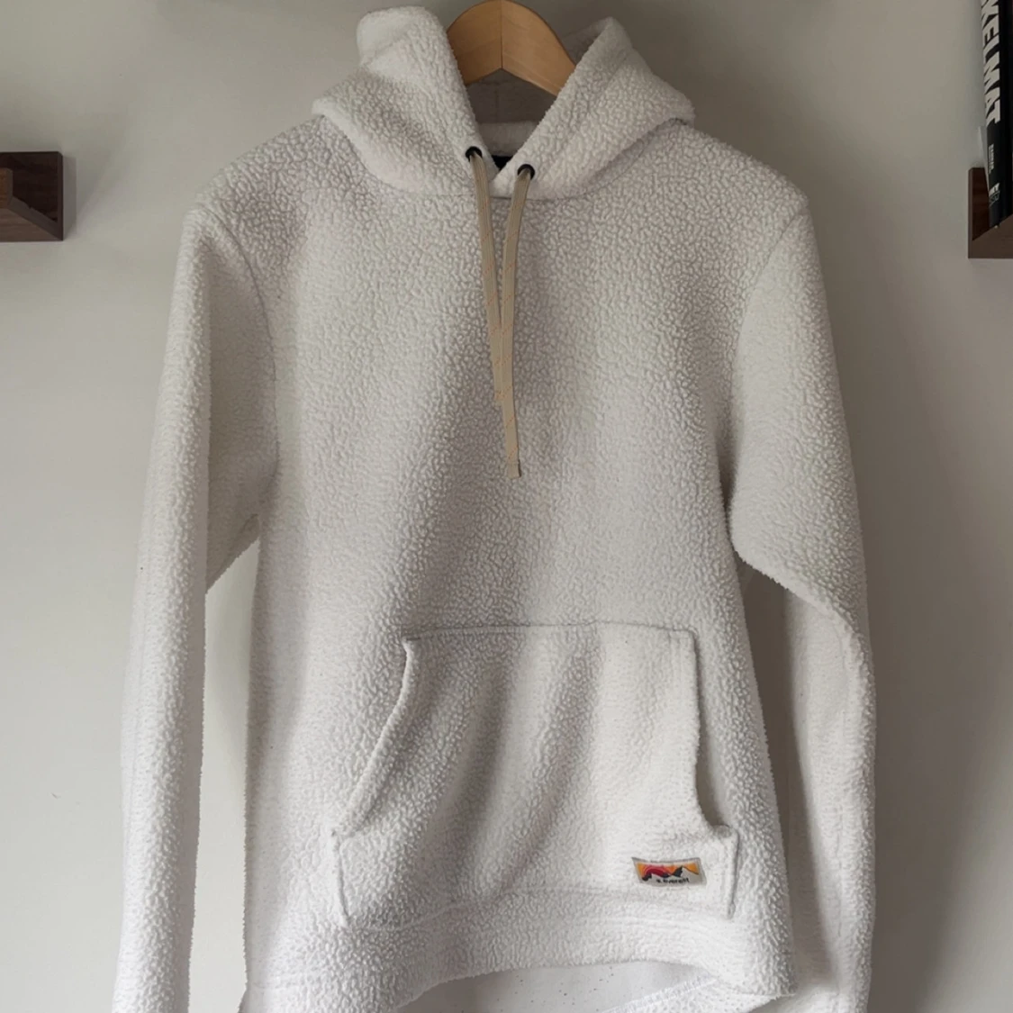 Vit teddy/fleece hoodie från Everest - 1