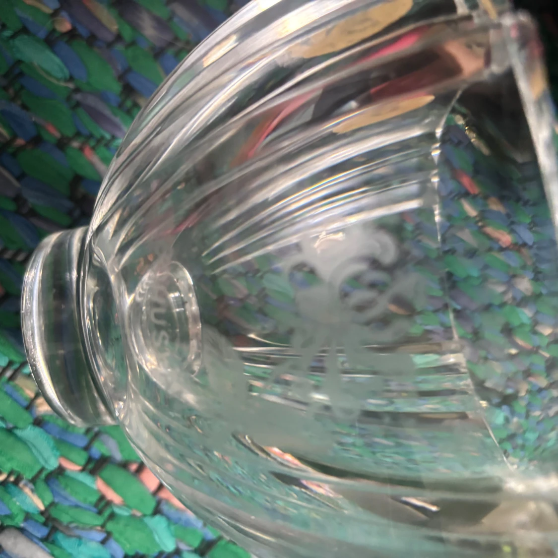 VILD KAPRIFOL VACKER KRISTALL SKÅL SAMLARE  - 2