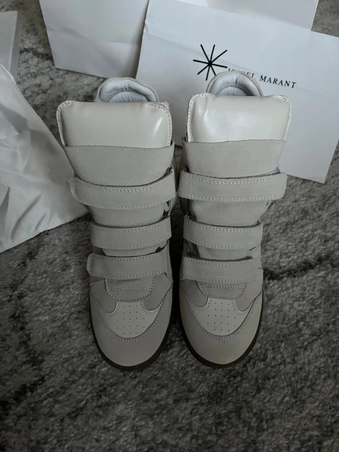 Isabel marant Beige sneakers med kardborre