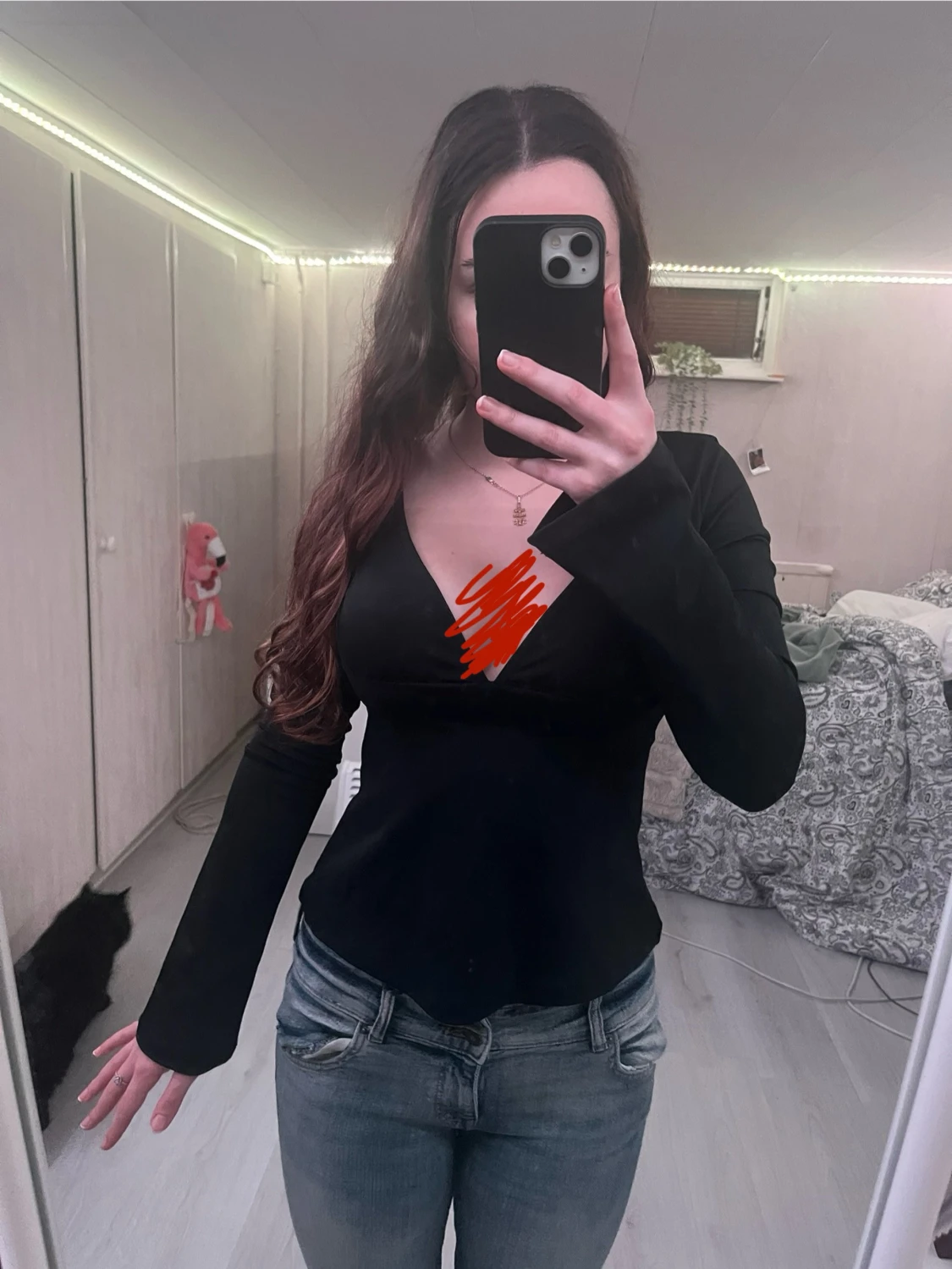 Svart långärmad fest topp från Nelly  - 1