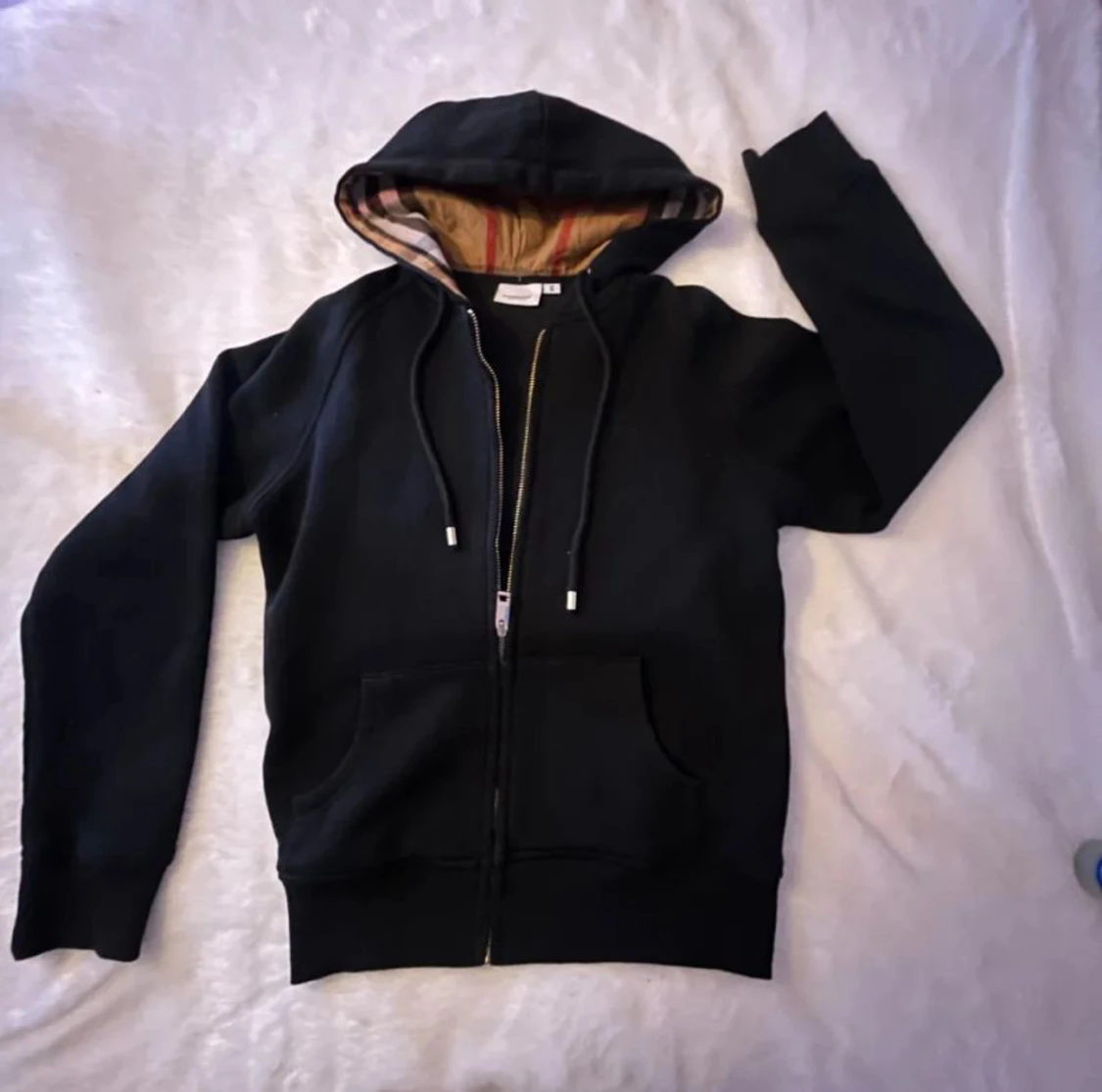 Svart Burberry hoodie med dragkedja - 1