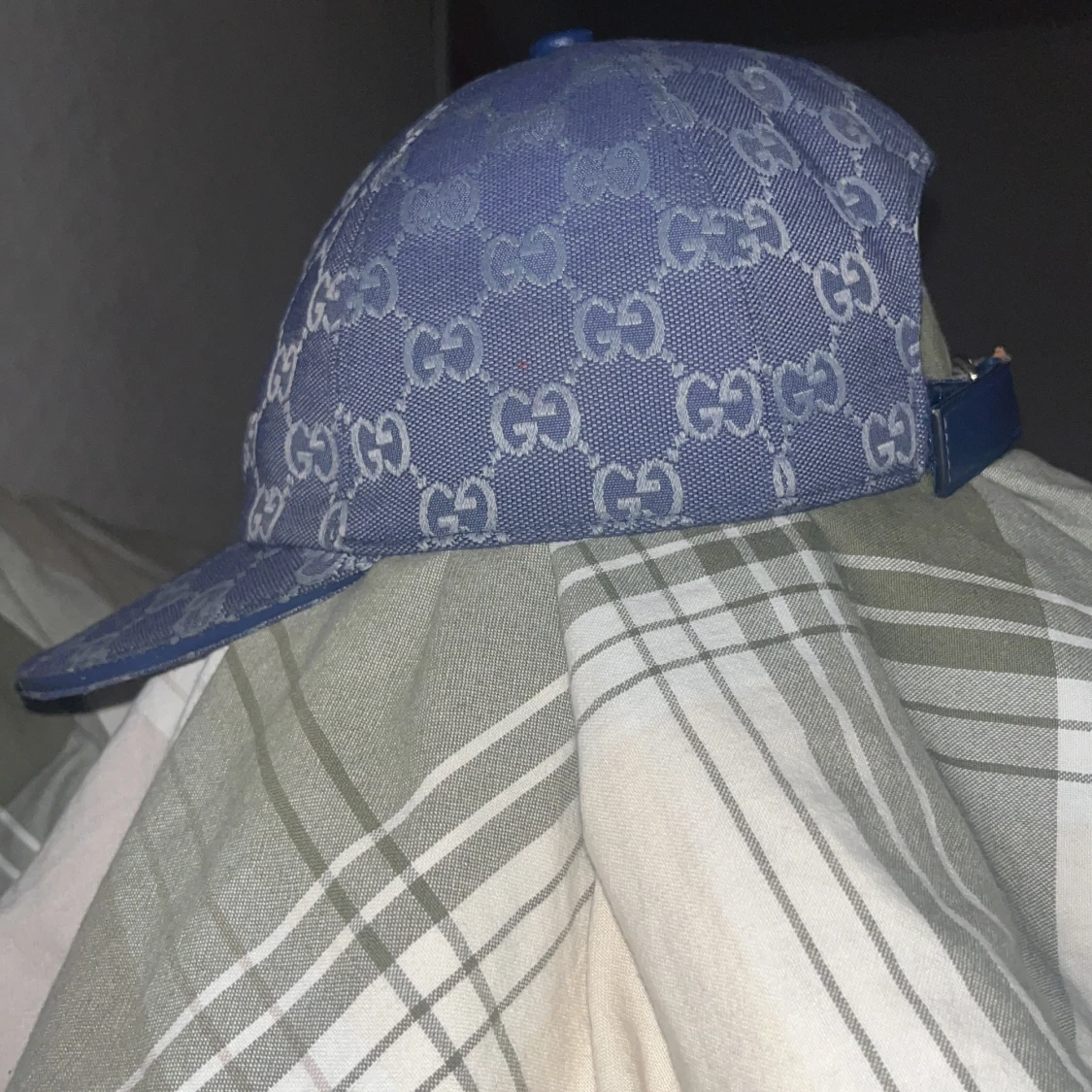 Blå Gucci keps med GG-mönster - 1