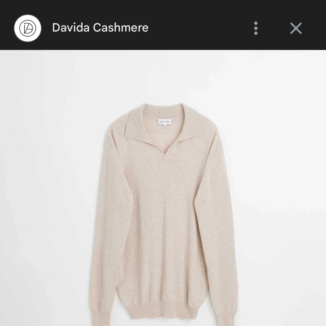 Beige polotröja i kashmir från Davida - 2