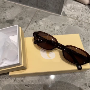 Corlin Aiden Brown  - Snygga solglasögon från Aidan med oval form och bruna bågar samt bruna glas. Ramen är i plast och ger en retrovibe som passar perfekt till sommaren. Enkla att matcha med olika outfits och levereras i originalask.