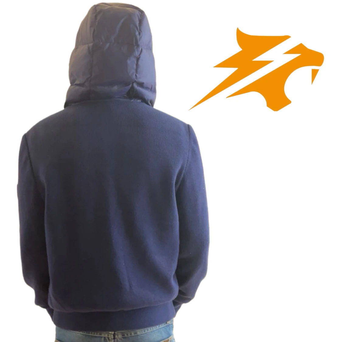 Blå Cardigan med huva från Bvaldi - 1