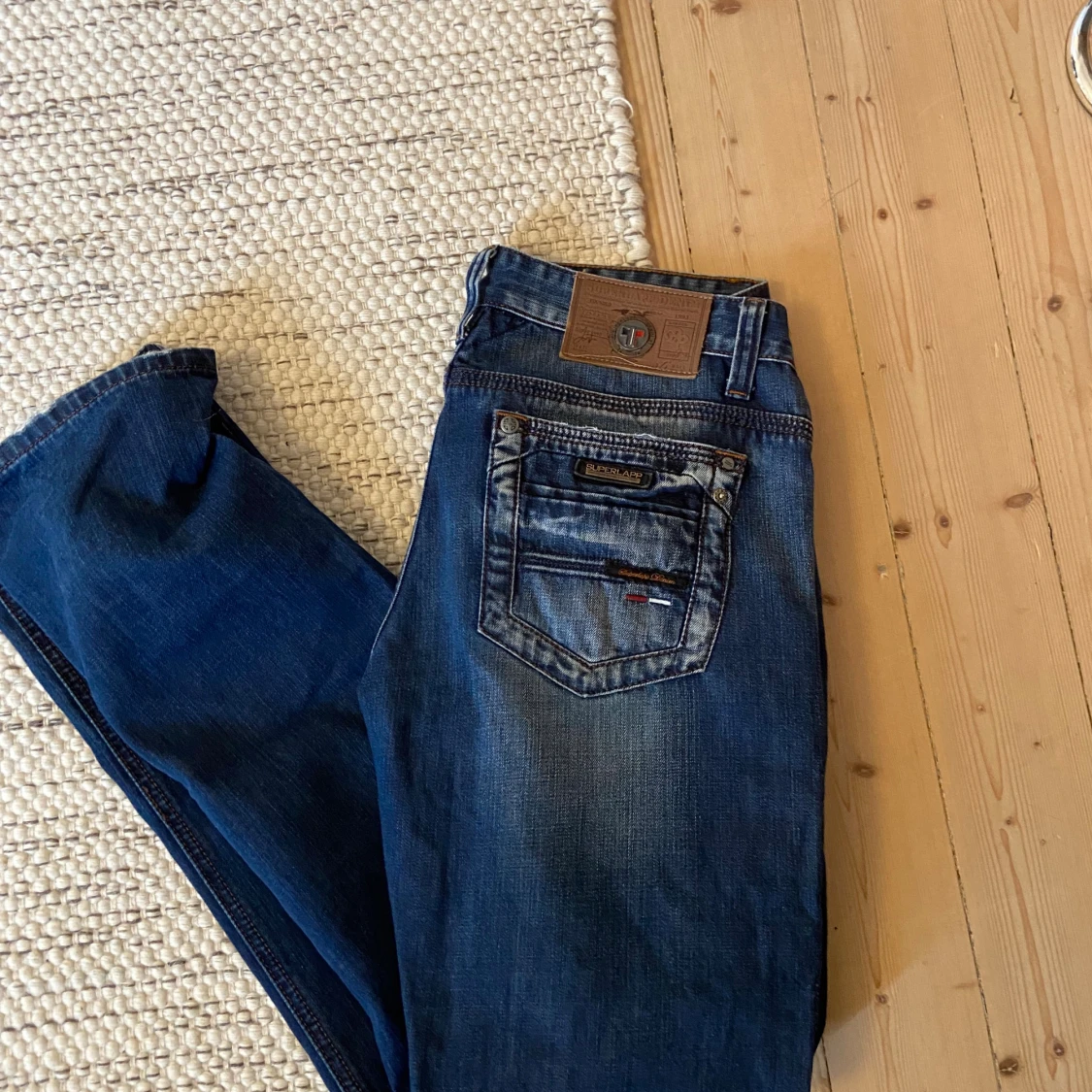 Blå raka jeans  - 4