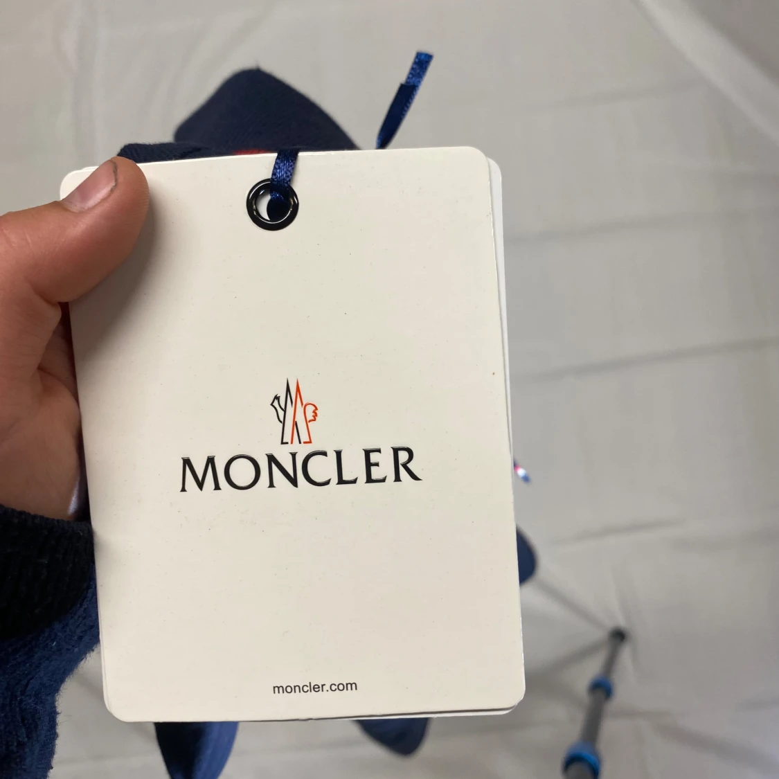 Marinblå Moncler pikétröja M - 3