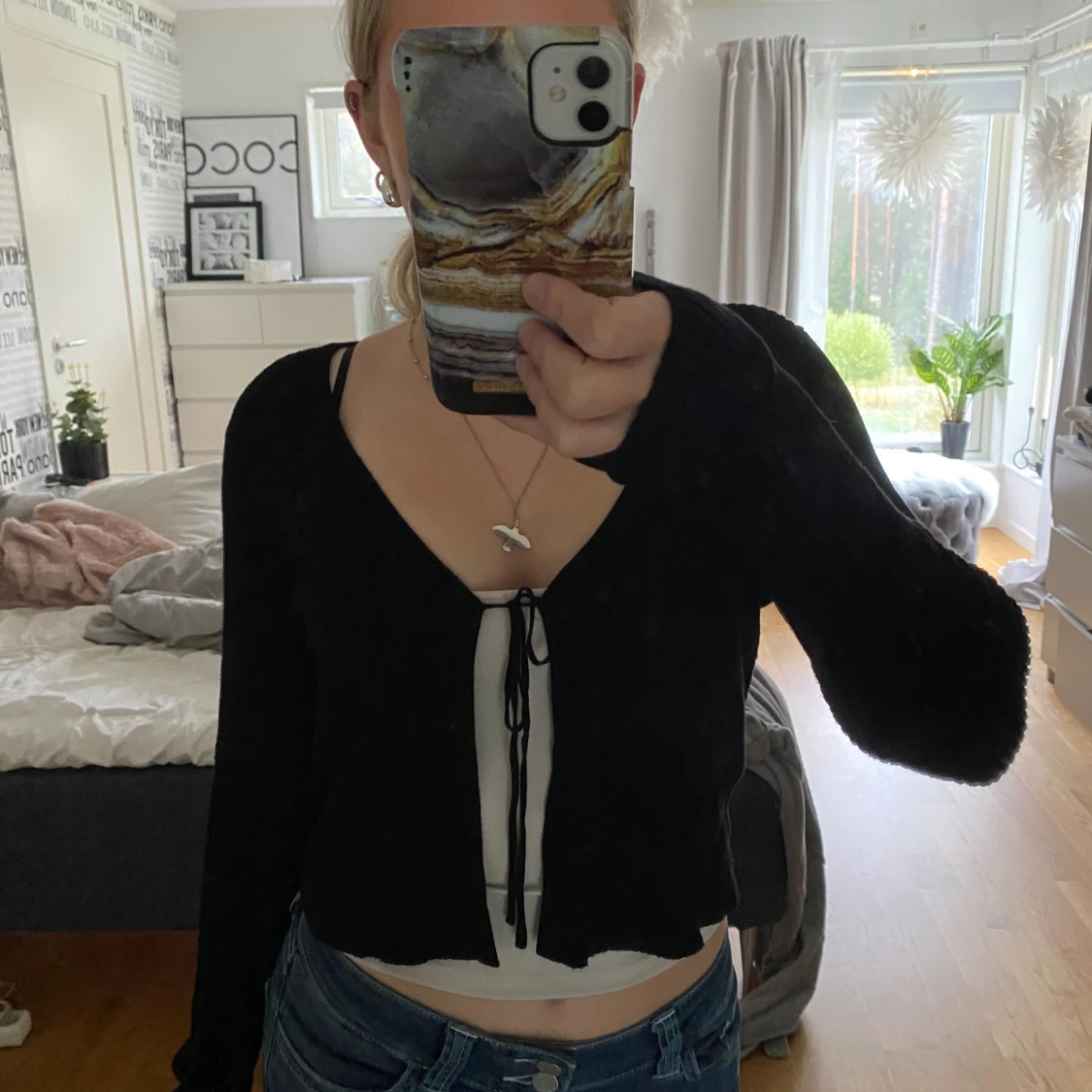 Svart ribbad kofta från Vero Moda - 1