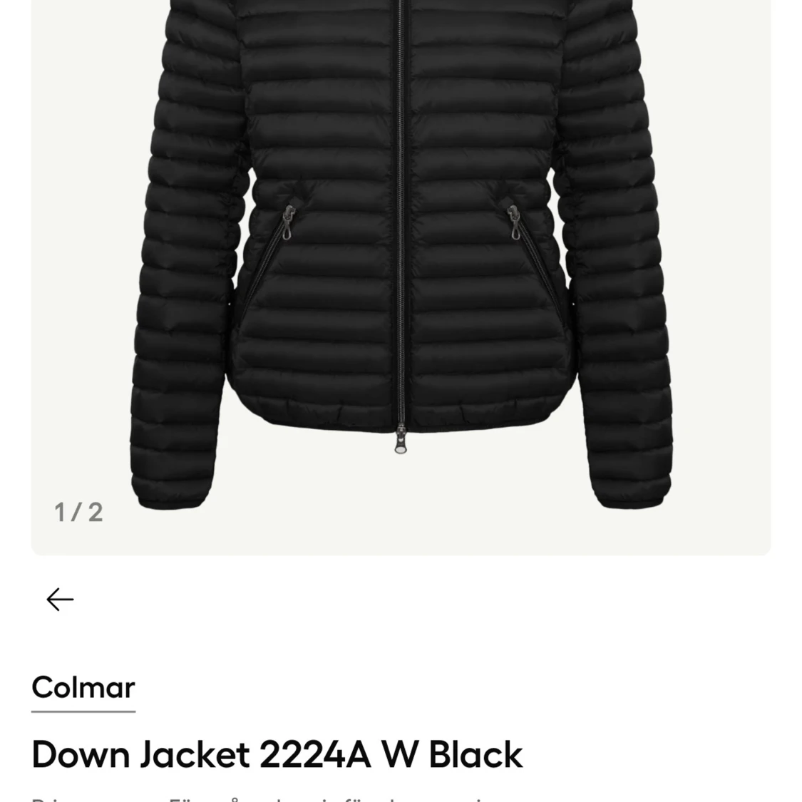 Svart dunjacka från Colmar