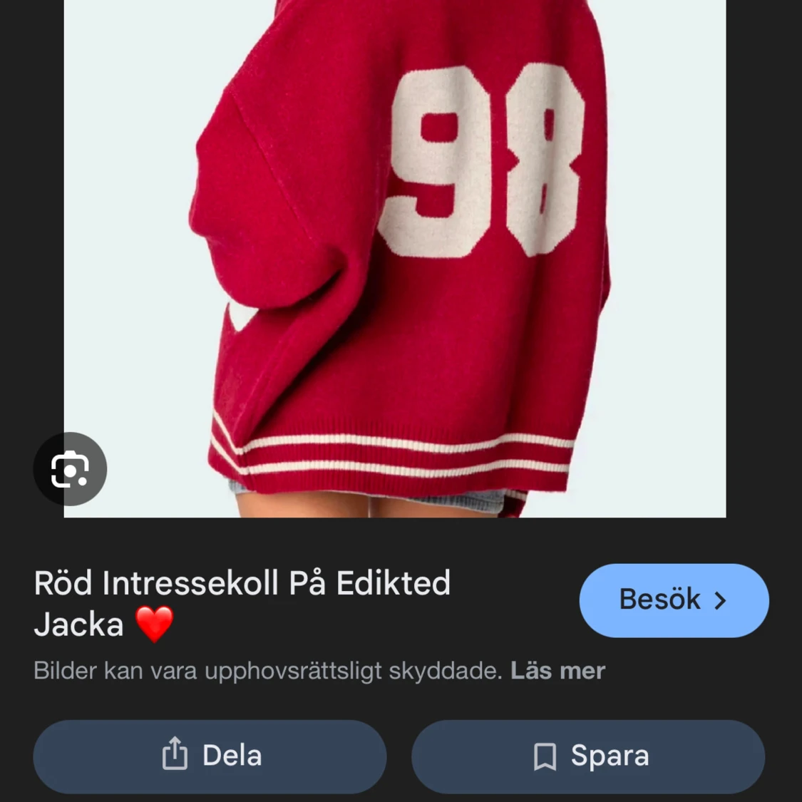 Röd varsity jacka från Edikted - 3