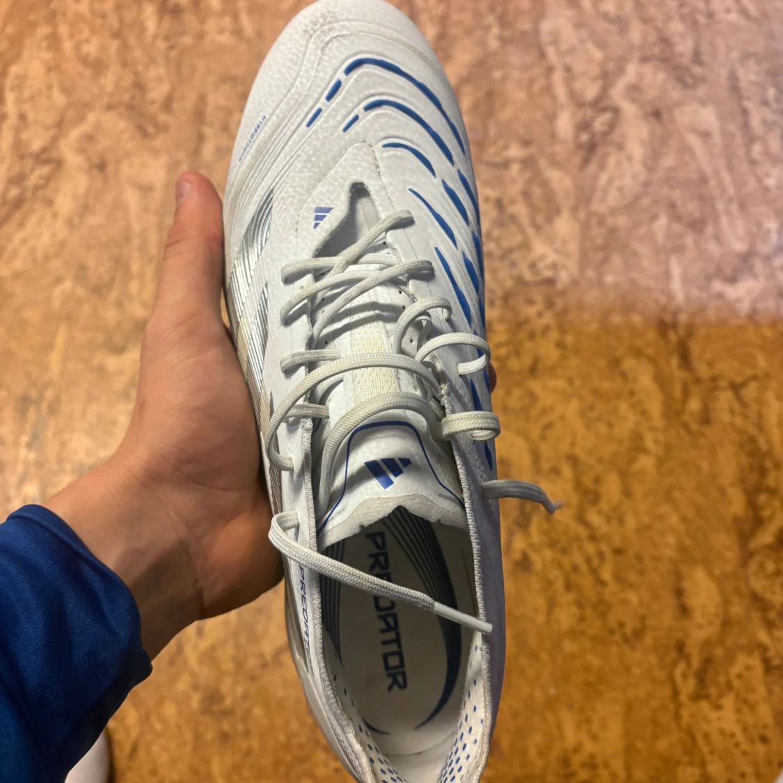 Adidas Predator fotbollsskor vita/blå - 3