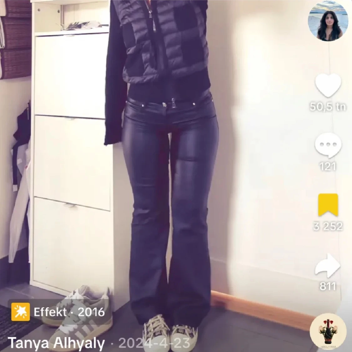 Svarta bootcut skinnbyxor - 1