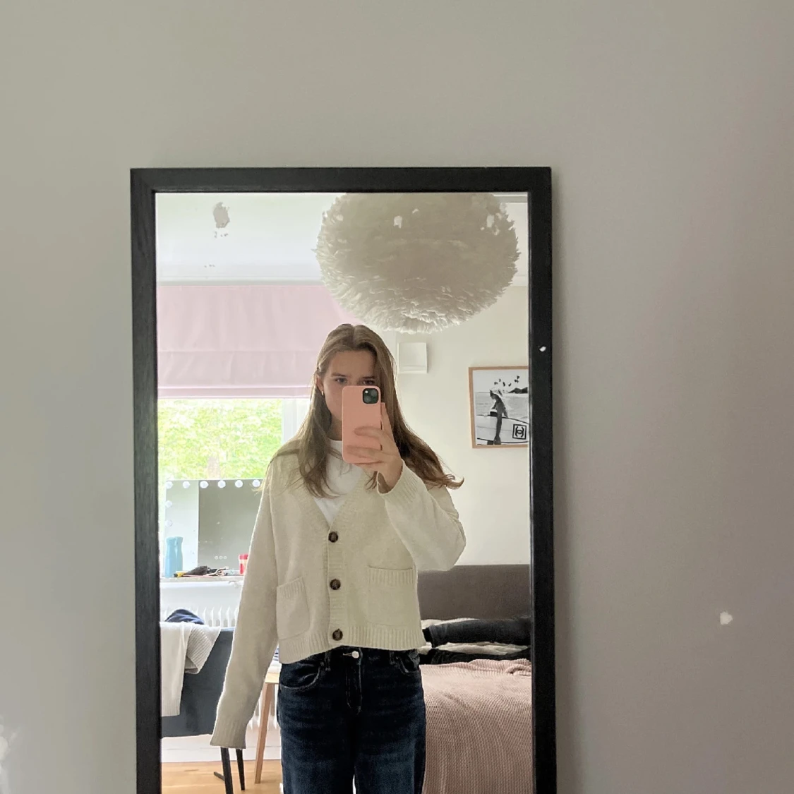 Beige kofta från Uniqlo med knappar - 1