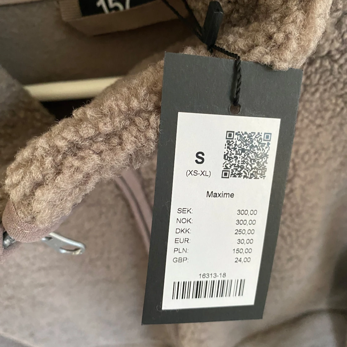 Brun  teddyjacka från 157, stl S - 1