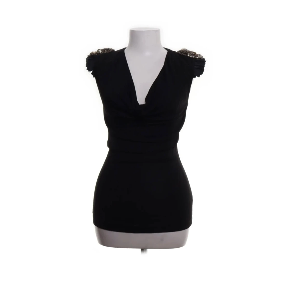 Svart topp med pärldetaljer Robert Rodriguez