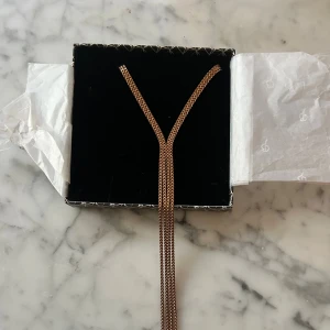 Långt guldigt halsband från Edblad - Säljer ett långt halsband från Edblad i guldig ton. Helt nytt och bara testat 1 gång, säljer då jag har glömt lämna tillbaka och nu försent💕